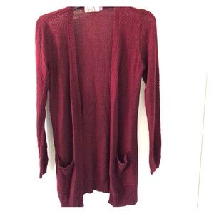 SO Kohl’s Burgundy Long Knitted Cardigan S